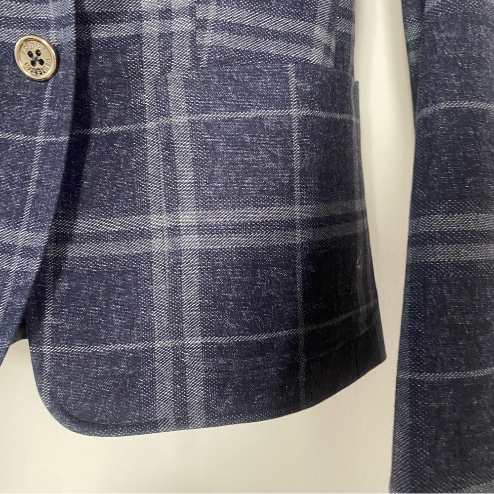 NWT Tommy Hilfiger lined plaid blue blazer suit jacket 0 - Picture 13 of 15